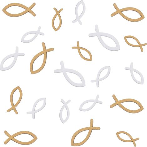 Poissons En Bois - Décoration De Table Pour Communion Et Confirmation - Ornements Naturels Lisses - Lot De 100 Pièces (1/5)