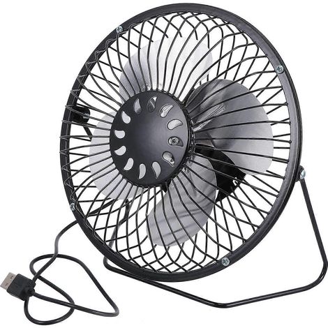 Ventilateur de bureau portable USB, mini ventilateur silencieux, ventilateur rotatif à 360° pour la maison-19.5x18.5cm-Black (1/2)