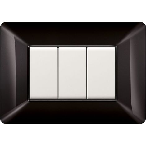 Placca Easy  3 Moduli Nero ( Elettrocanali Cod. Ecse9803N )