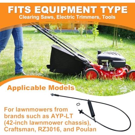 Câble d'embrayage de plateau de coupe pour tracteur tondeuse autoportée Craftsman AYP-LT avec plateau de coupe de 107 cm (42 pouces), Remplace 175067, 169676, 21547184 (1/5)