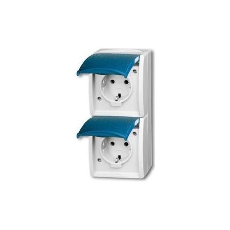 Busch-Jaeger Schuko-Steckdose 2f.gr/bgn senkrecht 20-02 EW-53 (1/5)