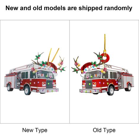 Personalisierter Feuerwehr-Anhänger für den Weihnachtsbaum – Geschenkidee mit Fahrzeug- oder Bootsmotiv (1/5)