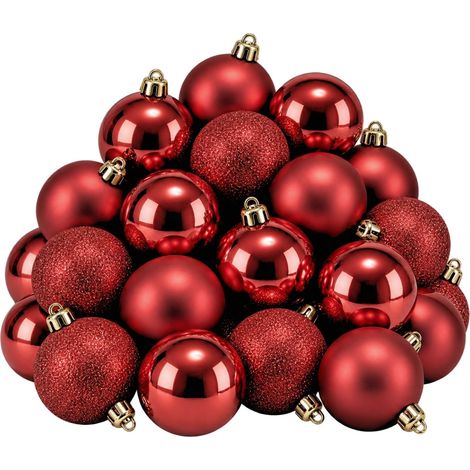 Mica Decorations Boule de Noël Rouge H8xl8xL8cm (1/5)
