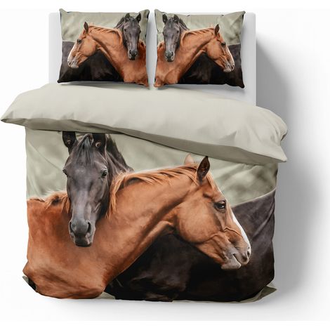 Juego de cama holandés 220x200 Caballos Marrones Holland Natura (1/5)