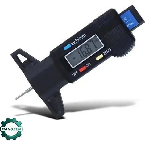 Manuzen - Jauge de profondeur pneu numérique 0–25 mm – écran LCD — Noir (1/5)