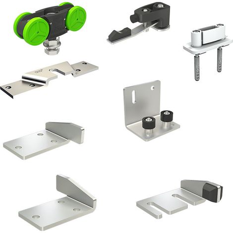 Garniture télescopique SLID'UP 2500 pour 2 panneaux sur 2 rails parallèles - ouverture à droite - 40 kg (1/5)