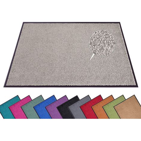 Paillasson (S-XXL) - 40 x 60 cm - 12 Couleurs - Tapis d'extérieur Lavable et résistant aux intempéries - Antidérapant - pour entrée et extérieur - Taupe (1/5)