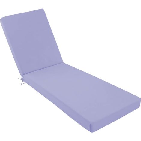Matelas de bain de soleil 2 segments, 60 x 190 cm, imperméable, housse amovible, mousse polyuréthane premium 4 cm, fixation élastique, coloris Lilas pastel (1/5)