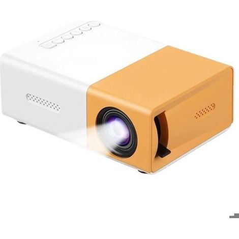 Projecteur portable - 1080p - Compact - Utilisation intérieure et extérieure - Compatible téléphone - Jaune (1/4)