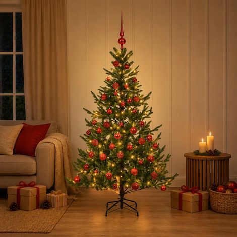 vidaXL Árbol de Navidad artificial con bolas 120 cm 150 LED (1/5)