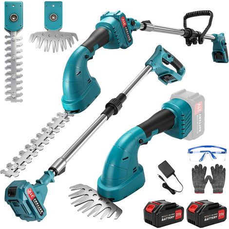 3 en 1 Taille-Haie Perche Télescopique mit 2x3.0Ah Batteries, avec 2 Lames Taille Haie Electrique 18V Cisaille à Gazon sur Batterie, Lames et Chargeur Inclus, pour Arbuste, Jardin, Sans Batterie (1/5)