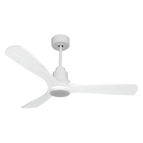 Tenerife - Super destratificateur et ventilateur DC 132 cm Blanc avec lumière pales bois blanc 25 à 35 m² (1/5)