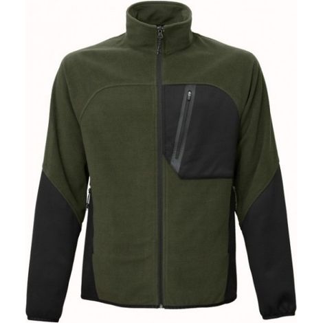 Sudadera polar BoSafety Torino verde oliva y negra, talla S (1/2)