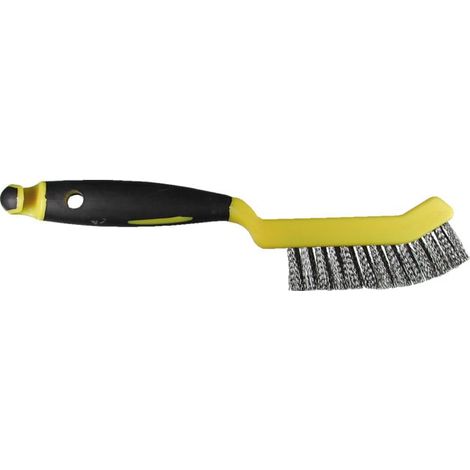Brosse à étrier de frein Osborn 245/95, fil d'acier serti 0,35 T23 manche plastique jaune-noir / 2 rangées (1/4)