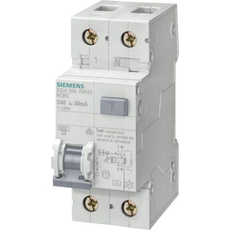 Siemens 5SU13567KK10 FI-Schutzschalter/Leitungsschutzschalter 2polig 10 A 0.03 A 230 V (1/2)