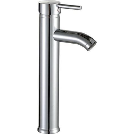 Robinet de lavabo haut en acier inoxydable à levier unique eau chaude et froide avec 2 tuyaux inclus robinet mitigeur haut pour lavabo robinet lave-mains haut mélangeur de lavabo haut (1/5)