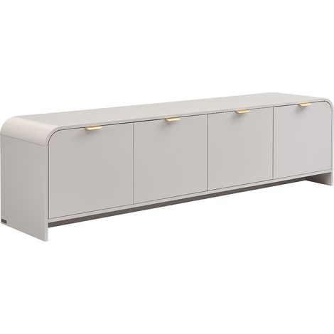 Meuble TV avec 4 portes - Beige et doré - ORALINO