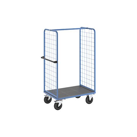 eurokraft pro  Carrello a ripiani con sponde grigliate  ruote