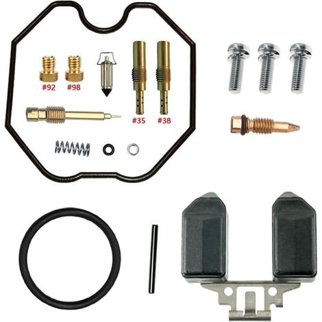 Kit de réparation de carburateur pour CRF100F 2004-2013 100 cm³ (flotteur 100)  Kit + flotteur  Compatible CRF100F  monocylindre  carburateur PB  pointeau 16R30  gicleurs en laiton  joints en nitrile  (1/2)