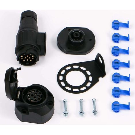 Prise De Remorque 13 Broches, Kit D'Adaptateur De Connecteur De Remorque 12V Avec Tampon Étanche Pour Camping-Car Caravane (1/5)