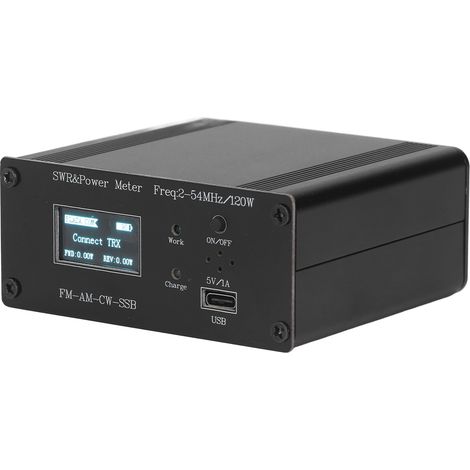 Stehwellenmesser mit Digitalanzeige, USB-Ladeanschluss, 50 Ω HF-Kurzwellen-Leistungsmesser, 120 W (1/5)