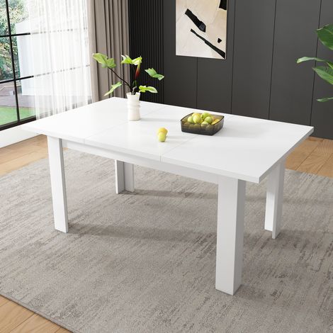 Table à manger/table basse 110.8x70x75cm, multifonctionnelle, structure en MDF, avec espace de rangement caché, style décontracté et simple, blanc (1/5)