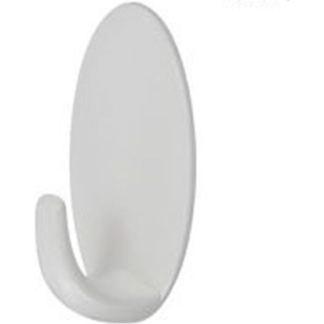 Trade Shop - Set 2pcs Ganchos Adhesivos Pared Hogar Cocina Baño Oval Perchas 59676 - (1/3)
