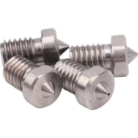 4 Stück Düsen aus Titanlegierung mit M6-Gewinde für MK8/MK9 3D-Drucker-Extruderzubehör (0,2, 0,3, 0,4, 0,5 mm) (1/5)