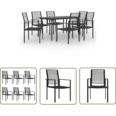 Salle à manger extérieure - vidaXL Ensemble à manger de jardin 7 pcs - Table en verre (1/5)