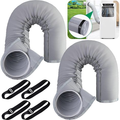 Lot de 2 couvercles de tuyau de 150 x 50 cm pour climatiseur portable, cache-tuyau AC, lavable, isolé, pour conduit d'échappement de 150 x 50 cm de diamètre (1/5)