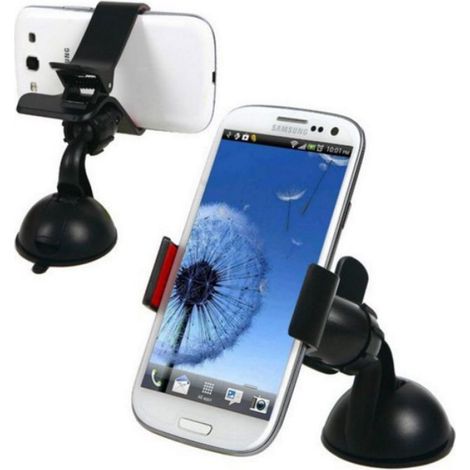 Support Téléphone - Ventouse Puissante - Orientation 360° - Pour Smartphone GPS Jusquà 9 cm - Universel Pare-Brise (1/4)