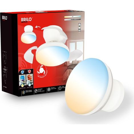 Briloner Ventilateur de plafond télécommande Ø44x16,5cm 15W 1750lm 3000K-6500K blanc chaud à blanc lumière du jour moteur DC blanc - Ventilateur lampe chambre salon