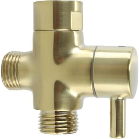 DSF007C Robinet inverseur 3 voies G 1/2 en laiton pour douchette, finition or brossé (1/5)