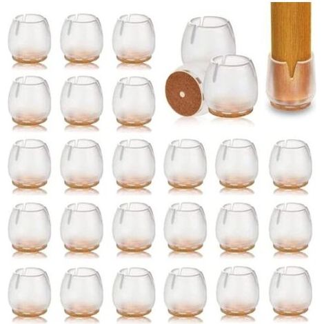 40 Pièces Chaise Casquettes 17mm-23mm Protection Pied de Patin Chaise Silicone Protection Plaquettes de Pieds de Meubles Chaise Jambe Caches Protecteurs de Sol pour Pieds Ronds (1/5)