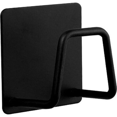 Porte-Tout de Cuisine en Aluminium/Acier Inoxydable Sans Perçage - 4.8CM - Porte-éponge - Noir (Ustensiles non Inclus) (1/5)