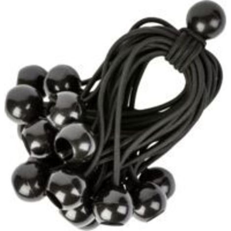 Lot de 25 cordons élastiques munis de boules de 15 centimètres de long couleur noire, tendeurs universels à haute résistance élastique, parfaitement adaptés aux activités de camping, au maintien des b (1/5)