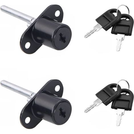 Cerraduras para Cajón con Llave - Para Muebles, Armarios, Vitrinas - Diámetro del Pistón 16 mm - Seguridad Reforzada (1/4)