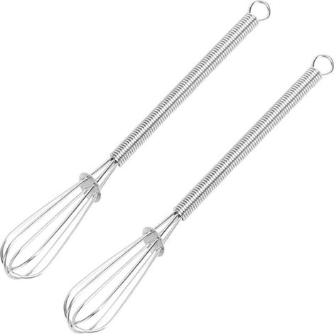 Frusta manuale per uova in acciaio inox, impastatrice a molla portatile, utensili da cucina per la pasticceria (1/5)