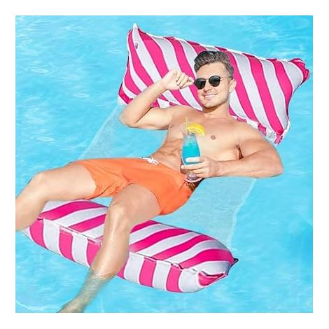 Matelas Gonflable Piscine, Jouets Piscine Hamac Eau Adulte, 4 en 1 Jouets Piscine Gonflable Eau Hamac Eau Matelas à Air pour Adultes/Enfants (1/5)