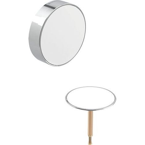 Split Set de montage final Ø90 mm pour garnitures d’écoulement et de trop-plein avec commande rotative, blanc/chromé brillant