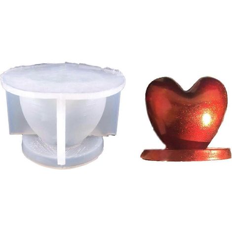 Moule en silicone en forme de cœur pour bougie parfumée, outils de bricolage pour décoration de table
