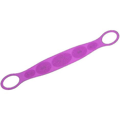 Serviette de bain douce en silicone pour le dos, ceinture de bain exfoliante pour le corps et massage sous la douche-Purple (1/2)
