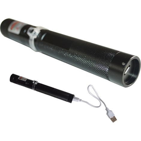 Pointeur laser rechargeable USB vert métal, lampe de secours extérieur camping 3.7V, stylo laser puissant (1/5)
