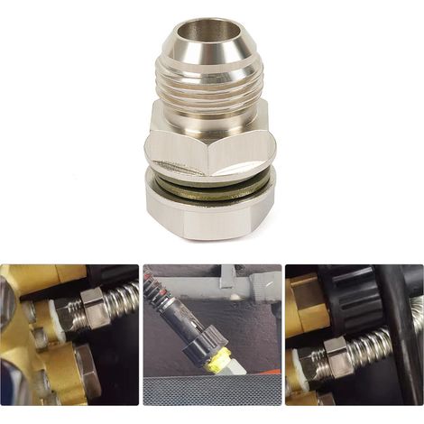 Automotive turbocharger oil pan drain plug adapter plug nut 10AN to M18x1.5