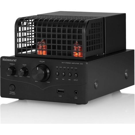 Amplificateur à Tube HiFi, Récepteur Bluetooth, Adaptateur Coaxial/Optique, Lecteur U-Disk, Amplificateur Audio pour Enceintes Passives/PC/TV (1/5)