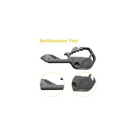 Multiuso 24 in 1 in acciaio inossidabile con apribottiglie, mini chiave portatile per tagliare fili, aprire lattine, ecc. (Nero) - Crezuo