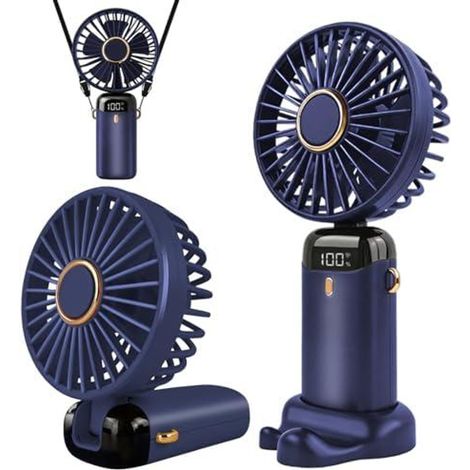 Handventilator, Tragbarer Mini Ventilator, Wiederaufladbar, Kleiner Taschenventilator Mit 5 Geschwindigkeitsstufen, Faltbarer USB-Ventilator für Büro (1/5)