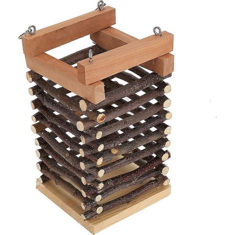 Râtelier à foin en bois, support pour mangeoire à herbe, pour cochons d'Inde, chinchillas et lapins - Accessoires pour animaux de compagnie (1/3)