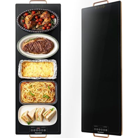 Heating Plate 100 x 35 cm Large 450 W Multi-Level Precise Adjustment for Large Buffets and Communities (1/5)