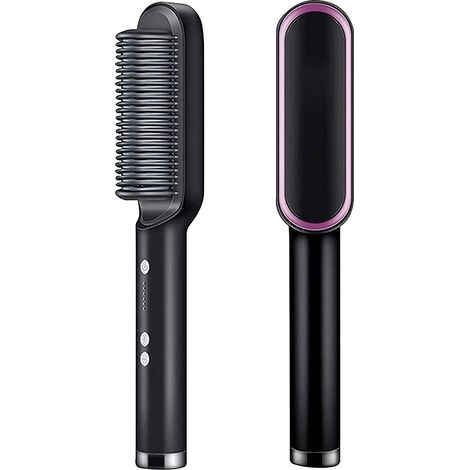 Brosse Lissante Cheveux, Peigne Coiffant Mignon Chauffage Rapide 20s Céramique PTC, 5 Réglages Température (1/5)
